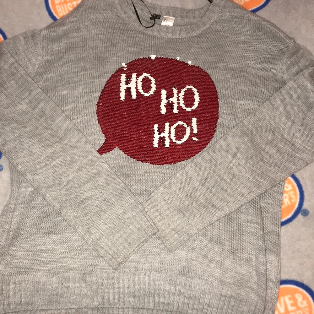 H&M Divided Flip Sequence Christmas Sweater